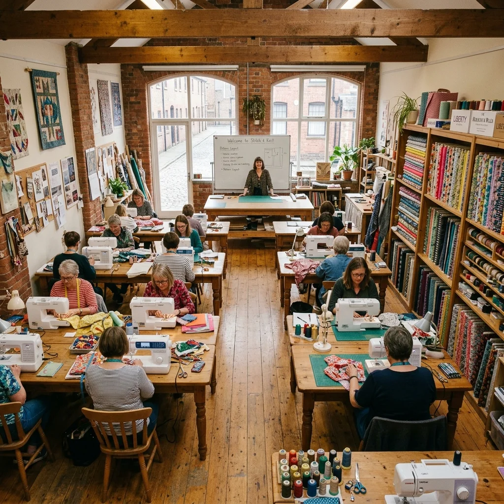 Inside Merrow & Vale embroidery studio in Bath